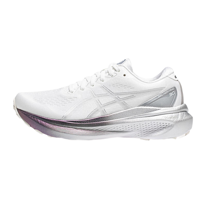 ASICS 亚瑟士 跑步鞋女鞋稳定运动鞋透气支撑跑鞋 GEL-KAYANO 30 PLATINUM 白色/灰色 40