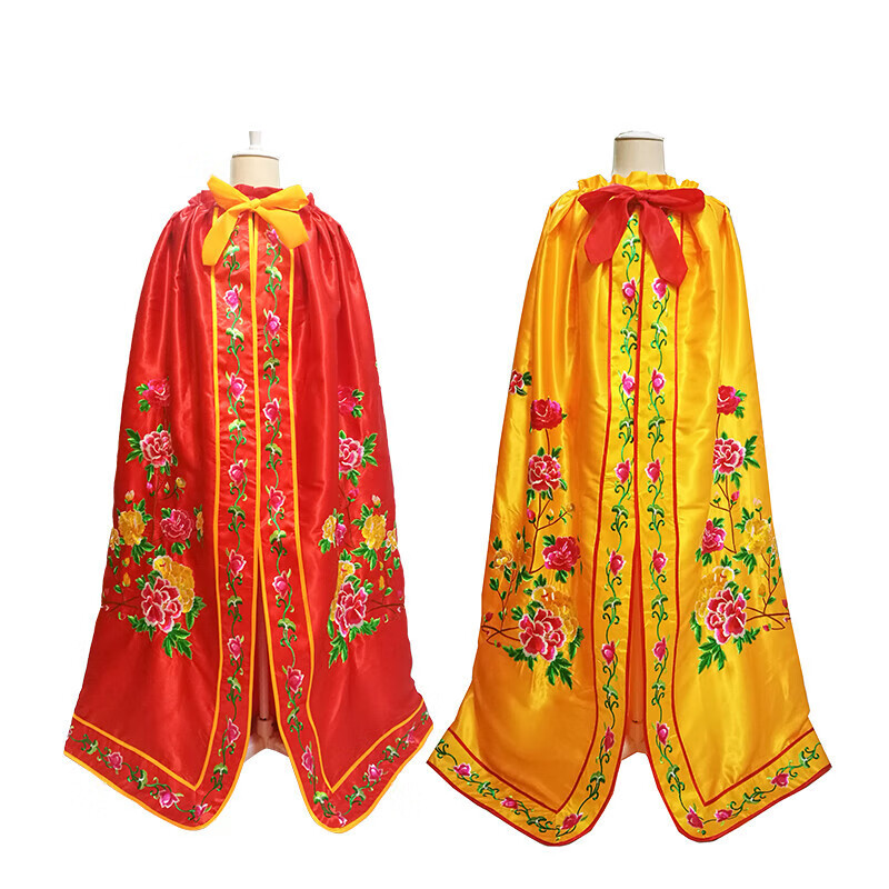 王母娘娘衣服寺庙神像披风牡丹花刺绣观音披袍还愿佛堂神明衣 红色 1.