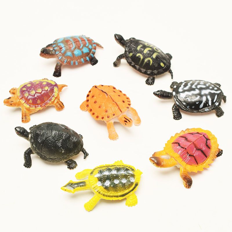 巴乔客仿真迷你小乌龟螃蟹玩具8只套装幼儿园认知玩具海洋动物模型海龟 8只迷你小海龟3-5cm