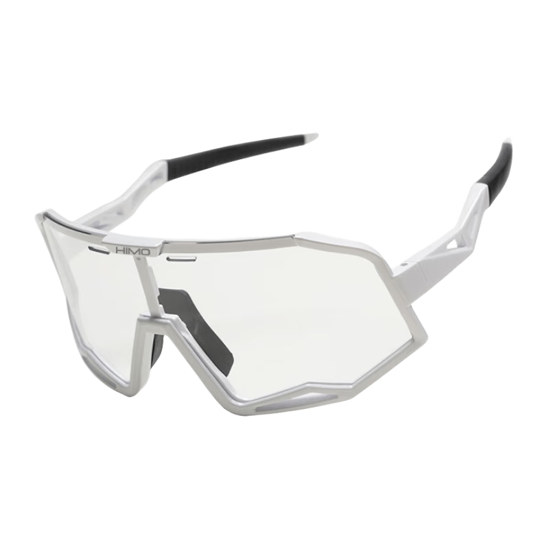喜摩骑行眼镜偏光防风护目镜男女户外运动防风沙眼镜自行车电动车眼镜 透明变色款（白色）