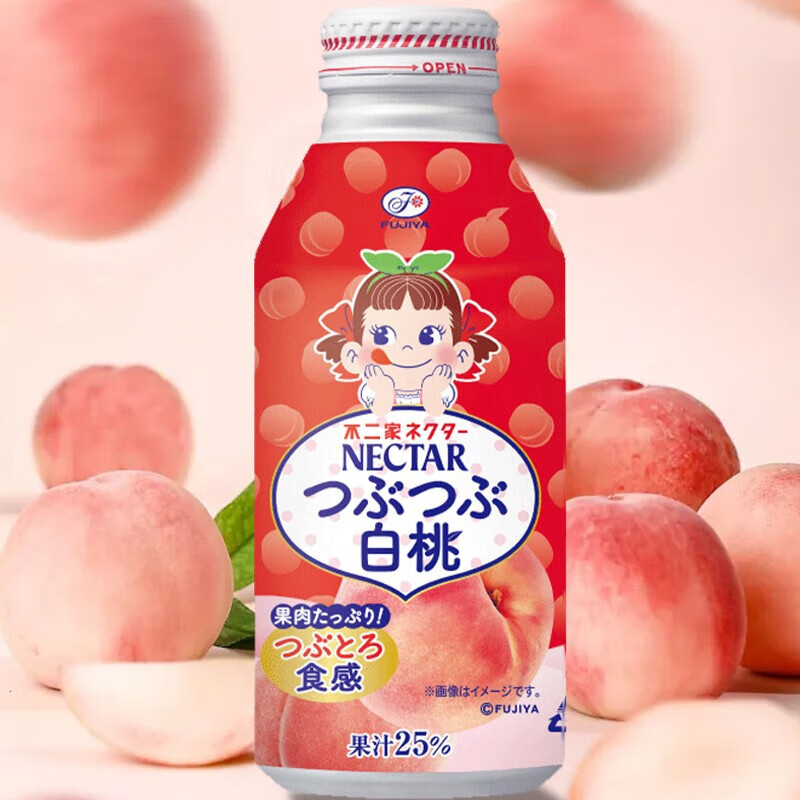 不二家(fujiya)日本进口果汁饮料果汁含量25%休闲饮品儿童饮料白桃味