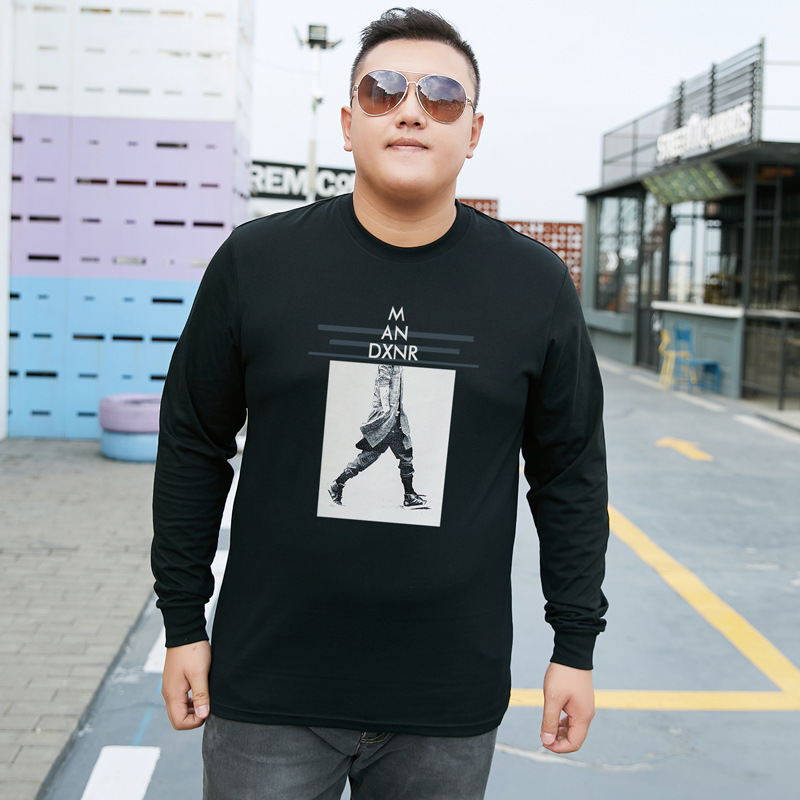 嘉晔(jiaye)长袖t恤男人春秋季肥佬特大码240斤胖仔大肚子300斤胖男人