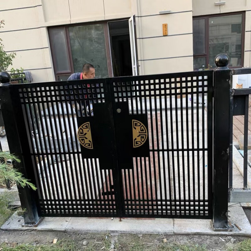 围墙大门庭院门户外院子大门铁艺双开门现代小区农村自建花园门 款式1