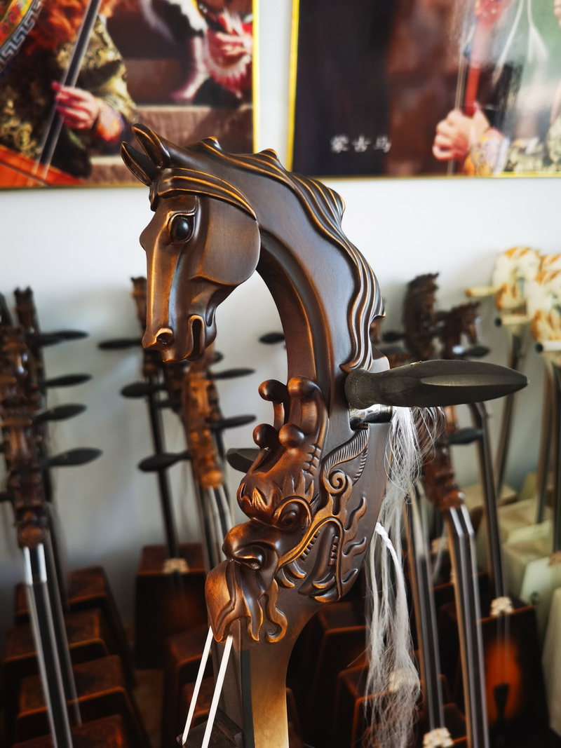 杰登(jayden)马头琴内蒙古舞台录音龙头 粗鬃龙头浮雕马头琴 高档琴盒