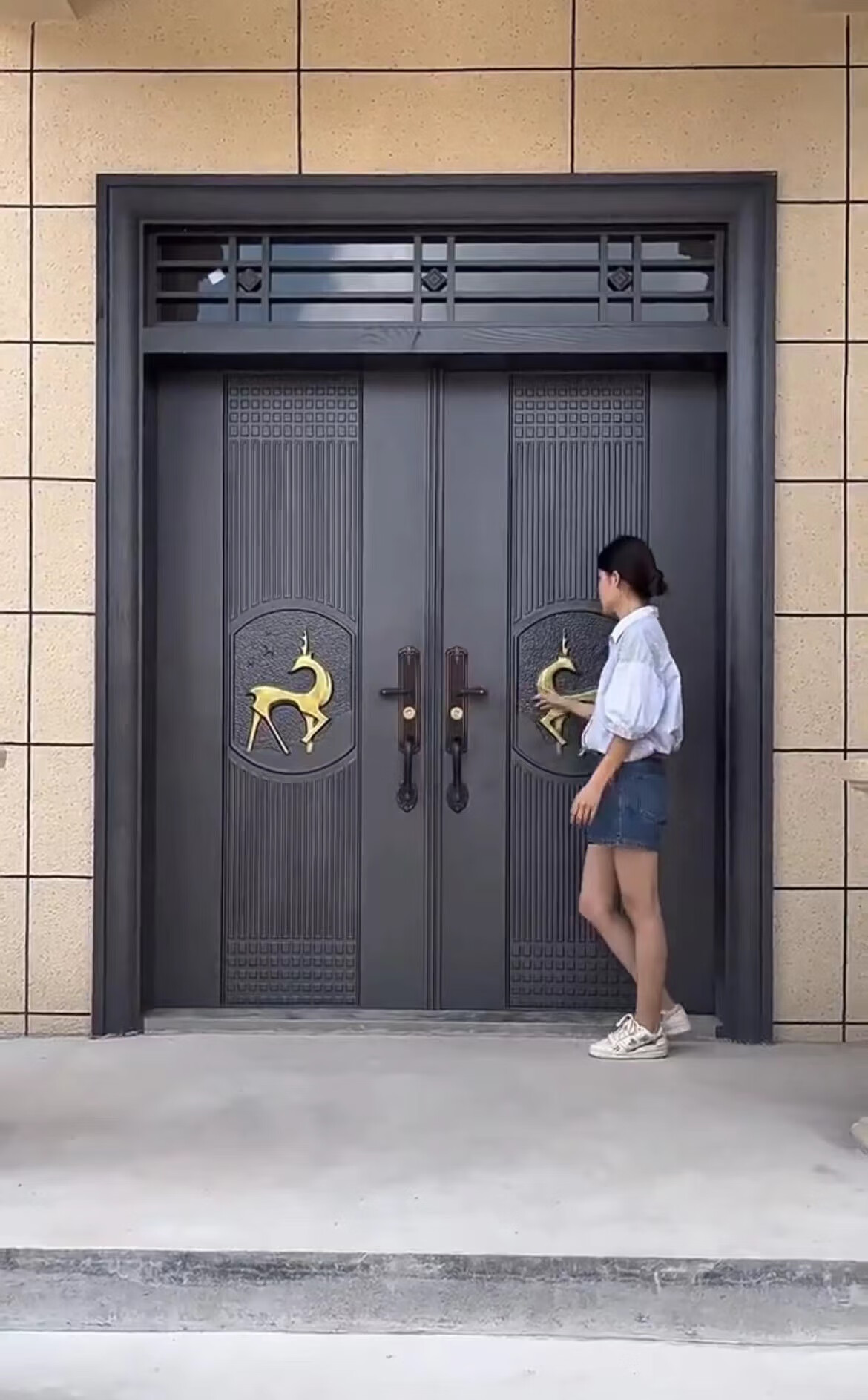 德骊嘉农村自建房大门别墅大门双开门家用堂屋进户门锌合金庭院入户门