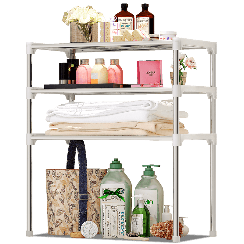 思故轩厨房置物架层架实用落地式铁艺厨房浴室层架隔板置物架台面置物架货架多层搁物架Z103 颜色如图