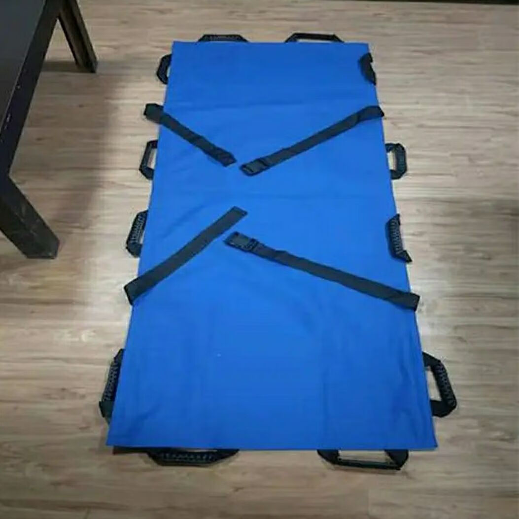 家用软担架野外户外急救救生担架简易折叠加厚帆布软担架带包 蓝色软