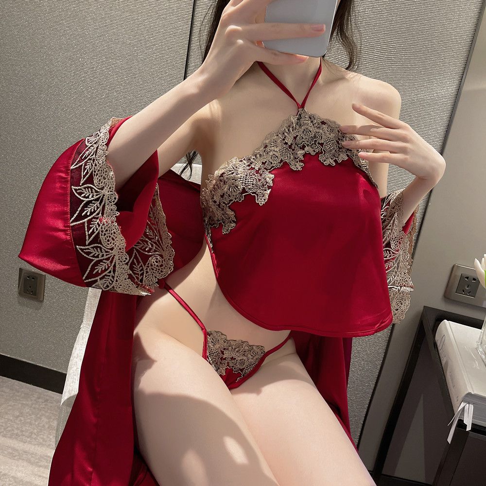 情趣内衣女级污度诱惑宫廷红色肚兜吊带性感大码私房古风睡衣中国风