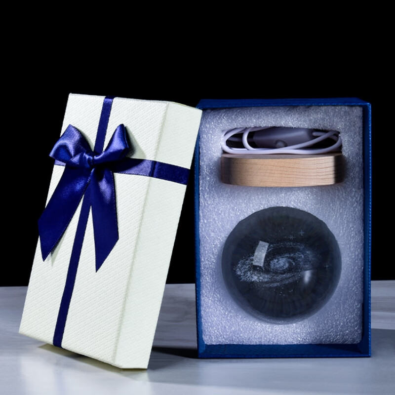 映棠创意水晶球发光小夜灯摆件送女生男朋友生日礼物定制刻字实用走心 定制图案专拍 8cm水晶球+7cm暖光底usb按钮开关