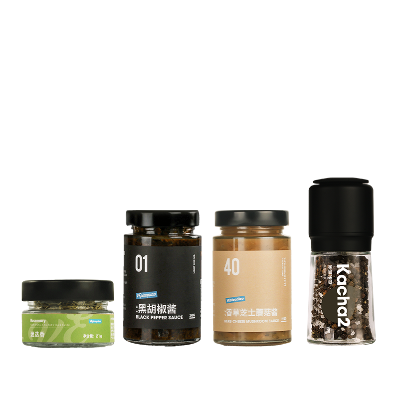 VEpiaopiao香草芝士蘑菇醬健身輕食西餐三明治披薩漢堡濃湯意面醬 牛排組合