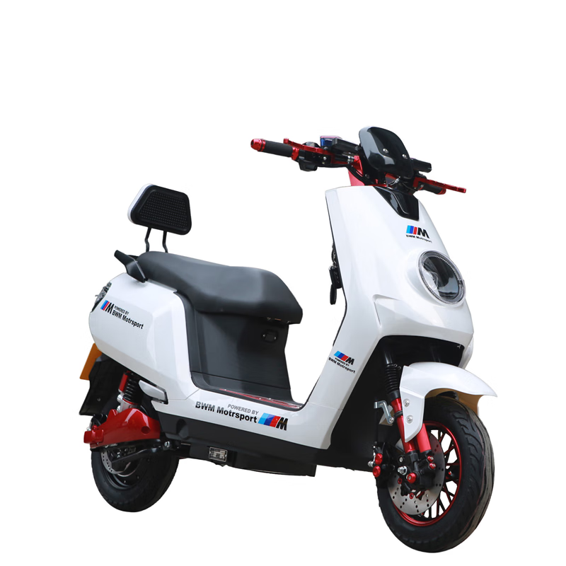 电动车72v高速电摩外卖用1200w长跑爬坡王踏板式车 白色 60v20a电池