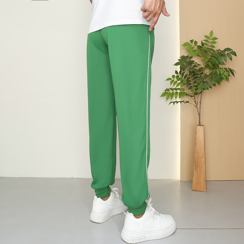 乔庭校服裤两条杠收脚 墨绿色校服裤子一条杠两道杠初高中小学生运动