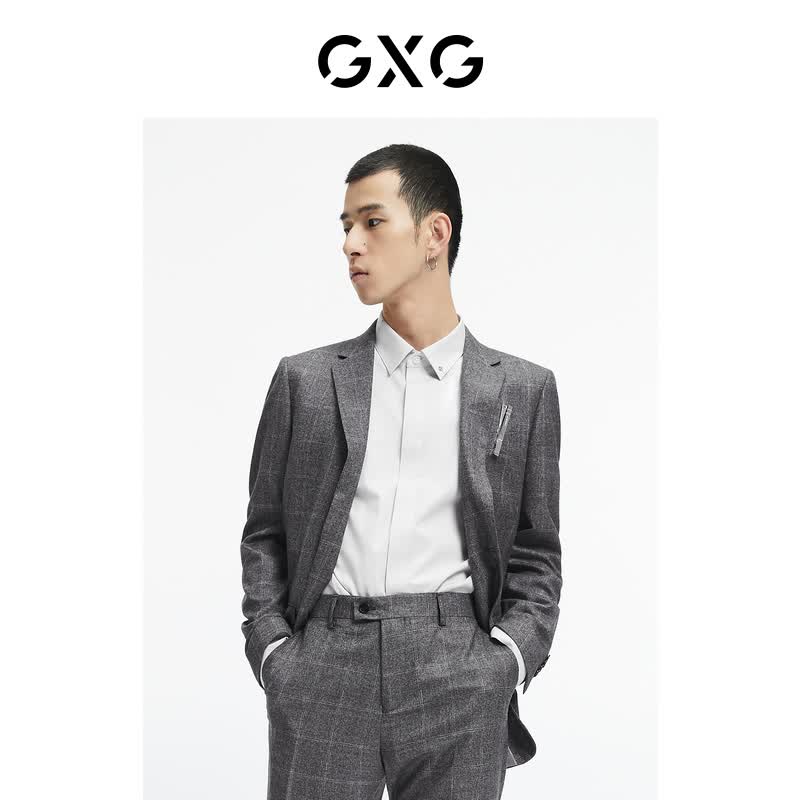 GXG男装【斯文系列】21年冬季新款商场同款正装系列休闲套西西装轻商务 深灰格 170/M使用感如何?