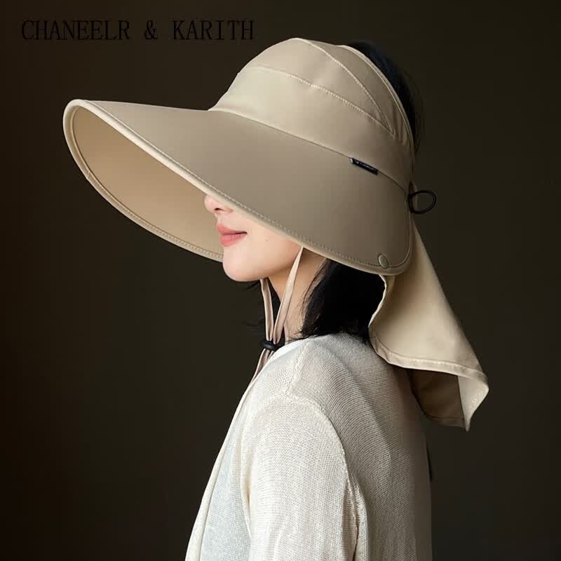 CHANEELR & KARITH遮阳帽防晒帽子女2026新款太阳帽防紫外线夏季户外出游遮脸遮阳帽 黑色