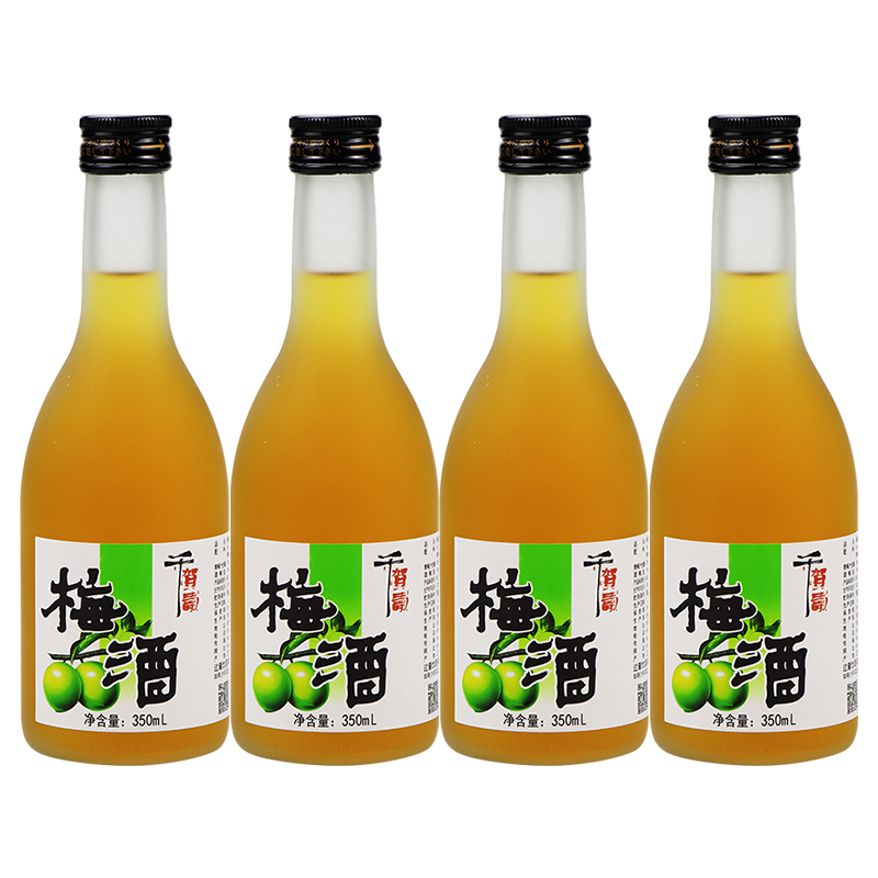 千贺寿梅酒350m瓶装日式原装梅子酒女生果酒甜酒露酒 10度 350ml 4瓶