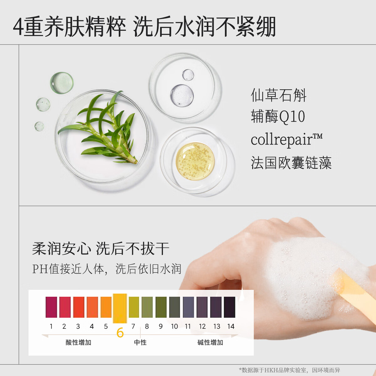 HKH小金管16重氨基酸洗面奶保湿洁面乳男女士深层清洁【效期26年3月 100g