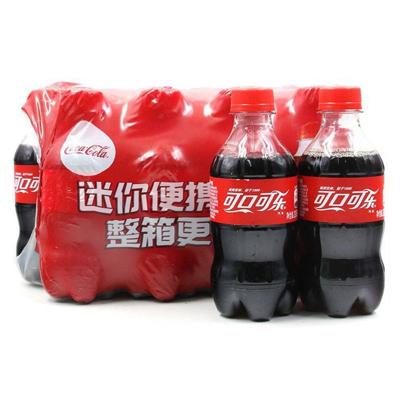 可口可乐Coca-Cola汽水300ml/185ml瓶装整箱可乐芬达雪碧果粒橙酷儿小瓶迷你碳酸饮料 可乐300ml*12瓶【整箱】