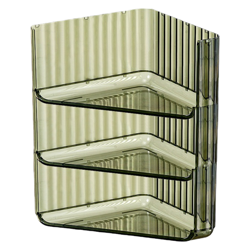 豪美佳 轻奢简约化妆品置物架桌面卧室浴室卫生间梳妆台口红护肤品收纳整理透明架子 单层 轻奢绿