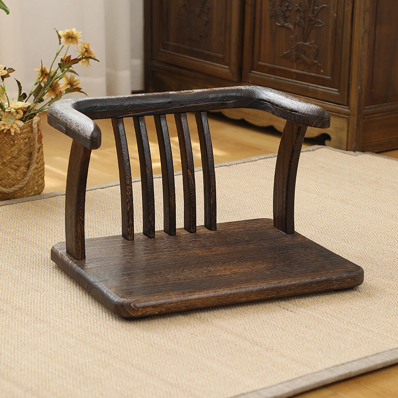 桐沐世家实木阳台圈椅小椅子床上靠背椅子休闲椅无腿扶手椅子飘窗和室