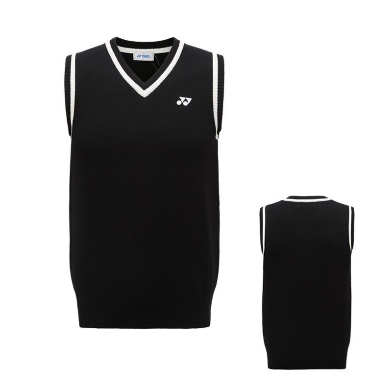 yonex尤尼克斯yy羽毛球服 130990 针织衫无袖套头毛背心马甲秋冬男女