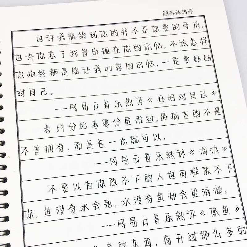 鲸落体字帖耽美原耽小说励志经典语录男女学生硬笔临摹练字帖 鲸落体