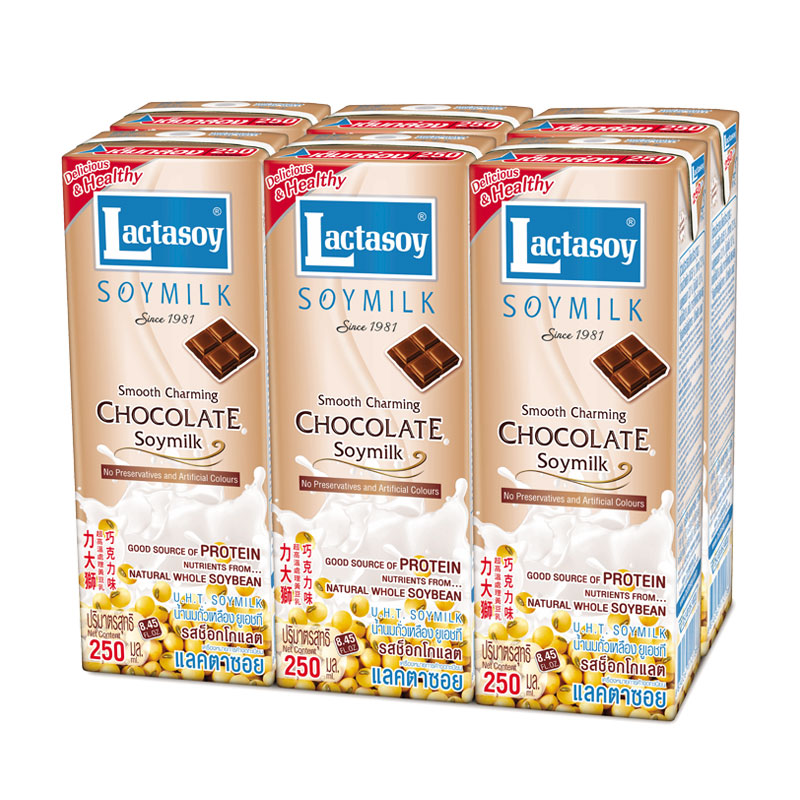 力大狮 Lactasoy 巧克力味豆奶 250ml*12盒 泰国进口 营养早餐 豆奶 踏青饮料饮品