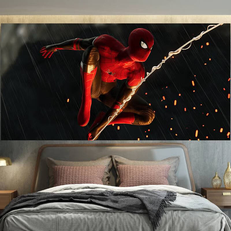 妙普乐墙布背景墙挂布漫威 蜘蛛侠漫威电影背景布挂布宿舍床头挂毯