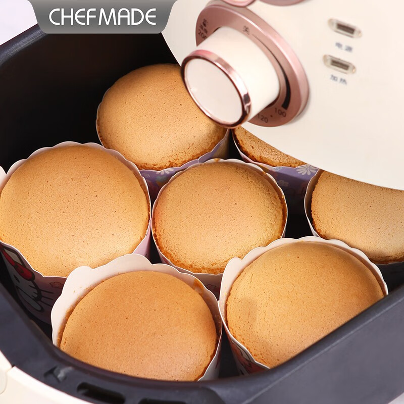 学厨 蛋糕模具 空气炸锅纸杯 耐高温纸托玛芬模纸垫 100个烘焙蛋糕杯 KT100个纸杯套装-KT7121