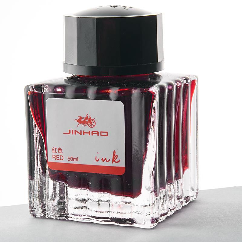 六品堂 非碳素钢笔染料无碳素墨水黑瓶装红色学生老师用钢笔用红墨水