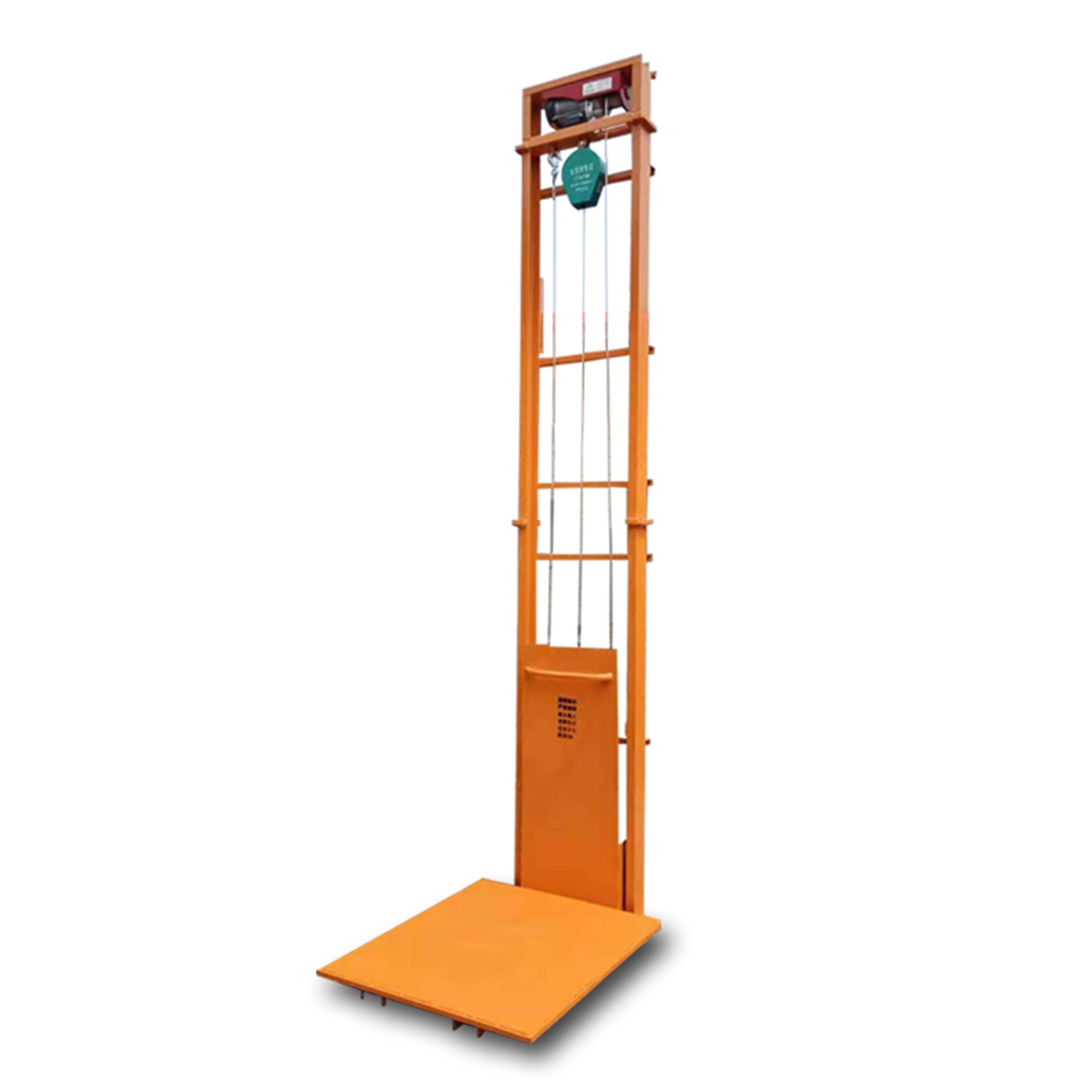 升降货梯仓库厂房液压平台升降机简易防坠小型货梯提升机 钢丝绳款2米