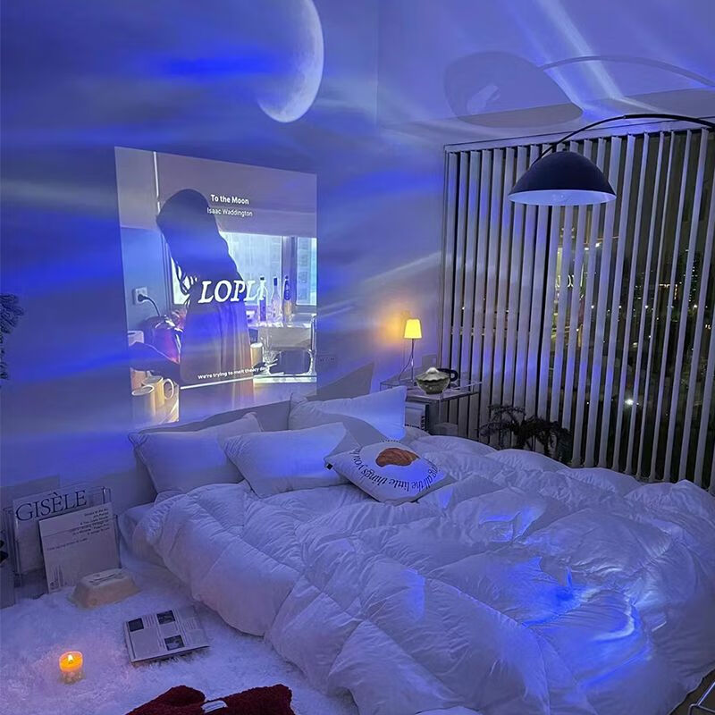 翎喏网红动态星空投影灯蓝牙音响卧室满天星河投影浪漫礼物ins风 黑