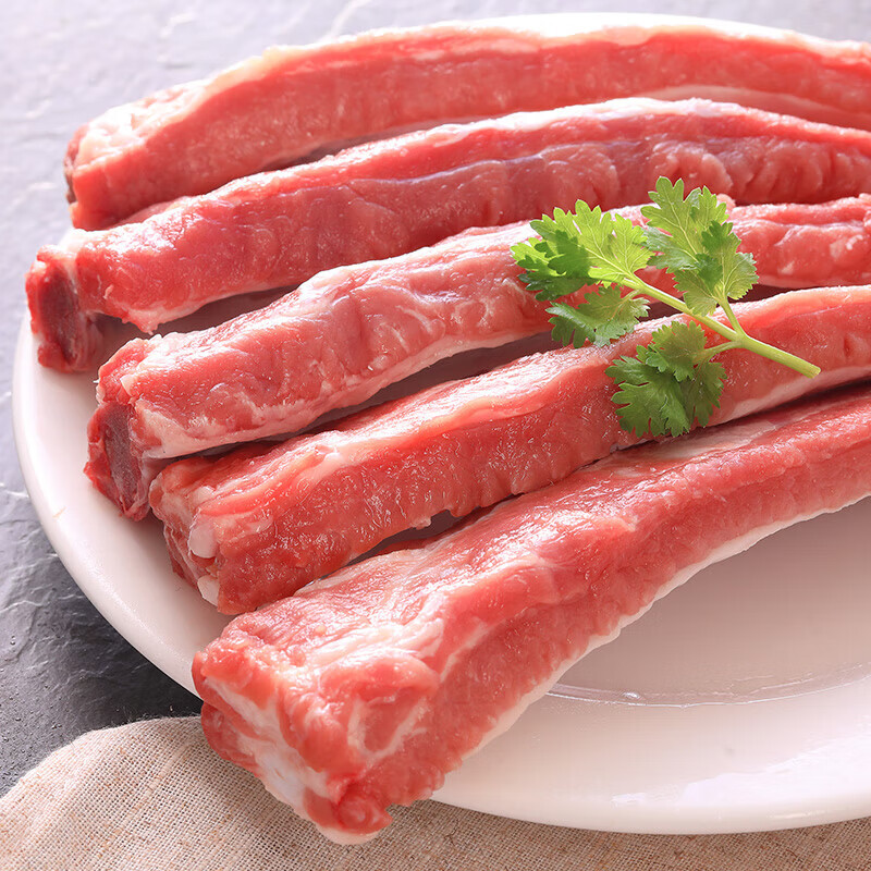 湘明有絮黑猪排骨新鲜纯肋排农家散养土淮猪肉冷冻生鲜仔排小排骨 2斤