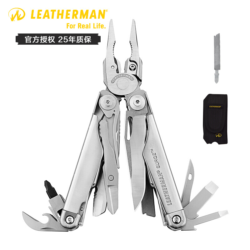 LEATHERMAN 莱特曼  海啸不锈钢装备多功能军刀工具刀便携多用途刀钳莱泽曼装备钳 银色 830165/69