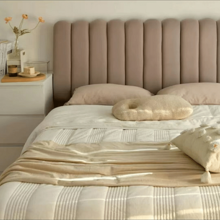 卧室ins奶油风全包简约自粘床头罩 奶咖色 床宽200 无床头拍这个