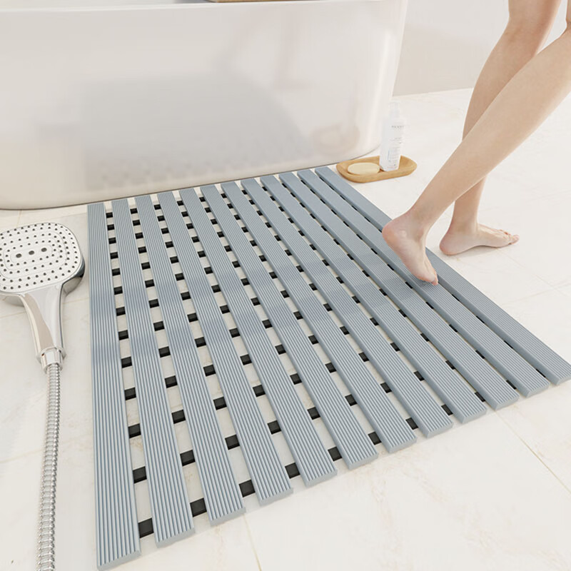 淋浴房洗澡防摔地垫洗手间厕所隔水防水排水脚垫 新科技强力防滑-灰色