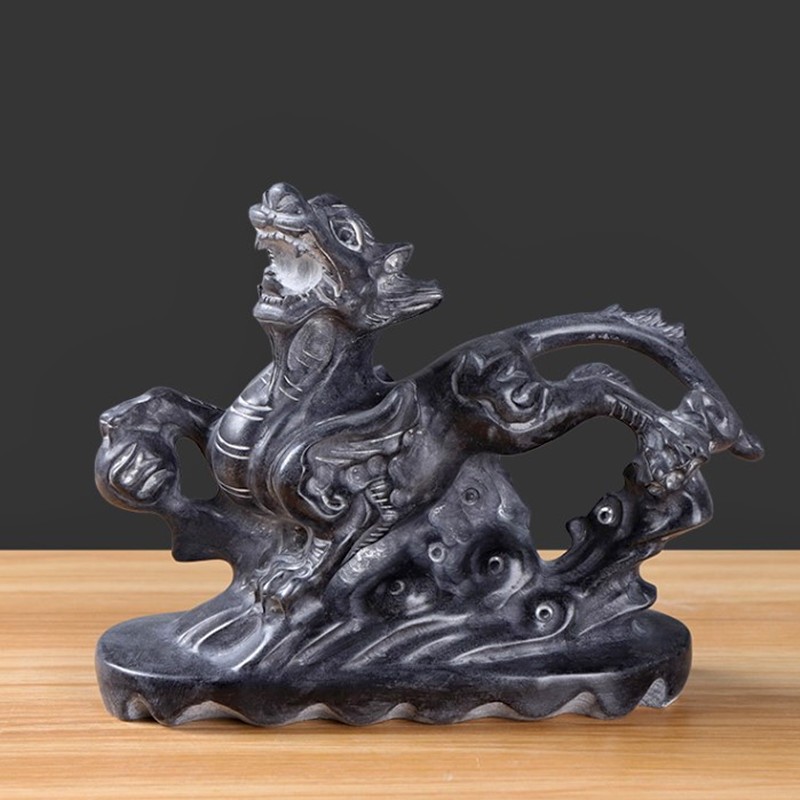 奥琅石苑石雕青石貔貅办公室摆件石头雕刻工艺品貔貅原石雕刻嘉祥石雕