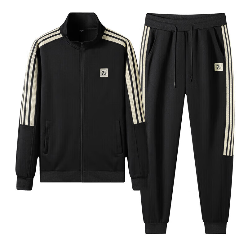 hkyc361官方运动套装男装春秋季两件套大码外套休闲服nike 黑色 m