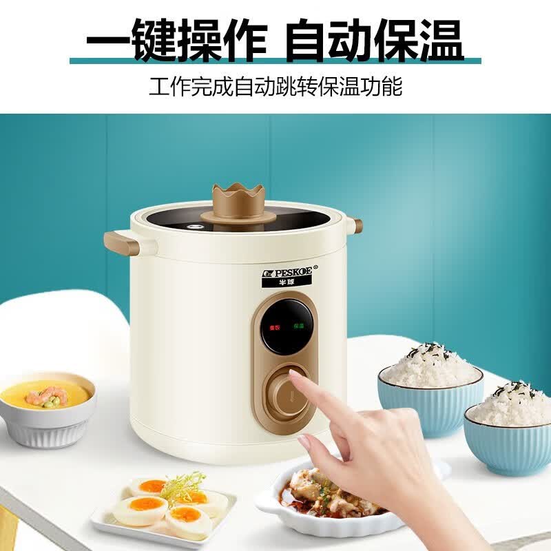 半球（PESKOE） 迷你电饭煲小容量小巧玲珑款家用电饭煲宿舍电饭锅    时尚升级机械款公主煲【适用2-4人】 2L