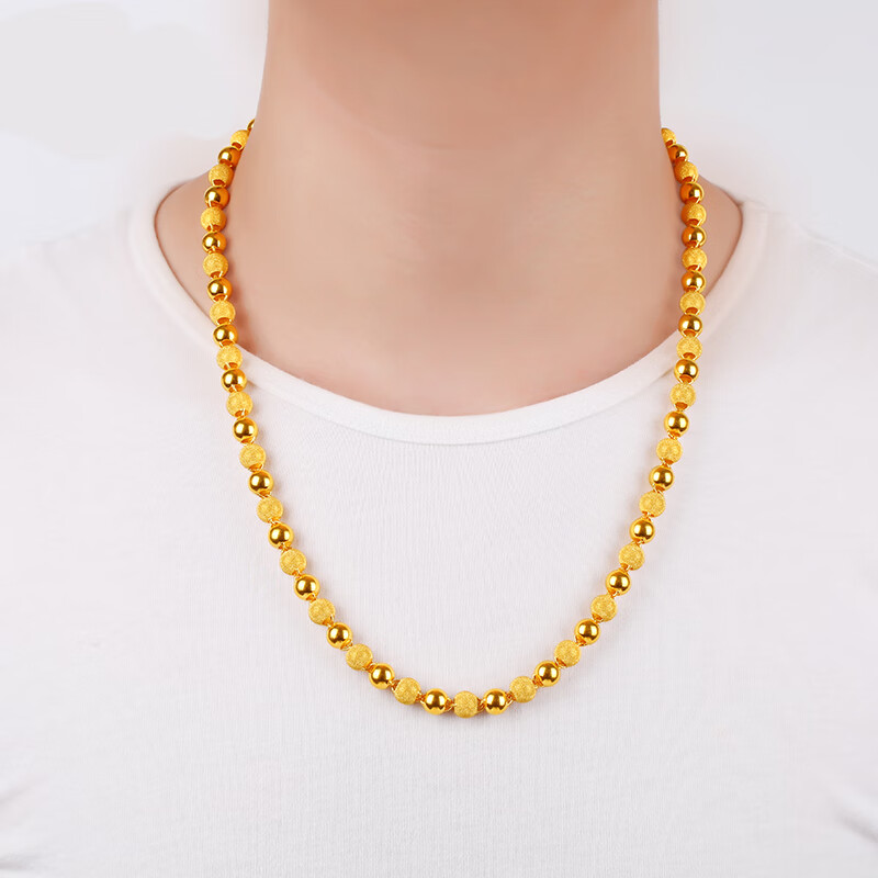 凤凰祥云黄金项链男女款 999足金圆珠项链情侣七夕情新年情人节礼物送