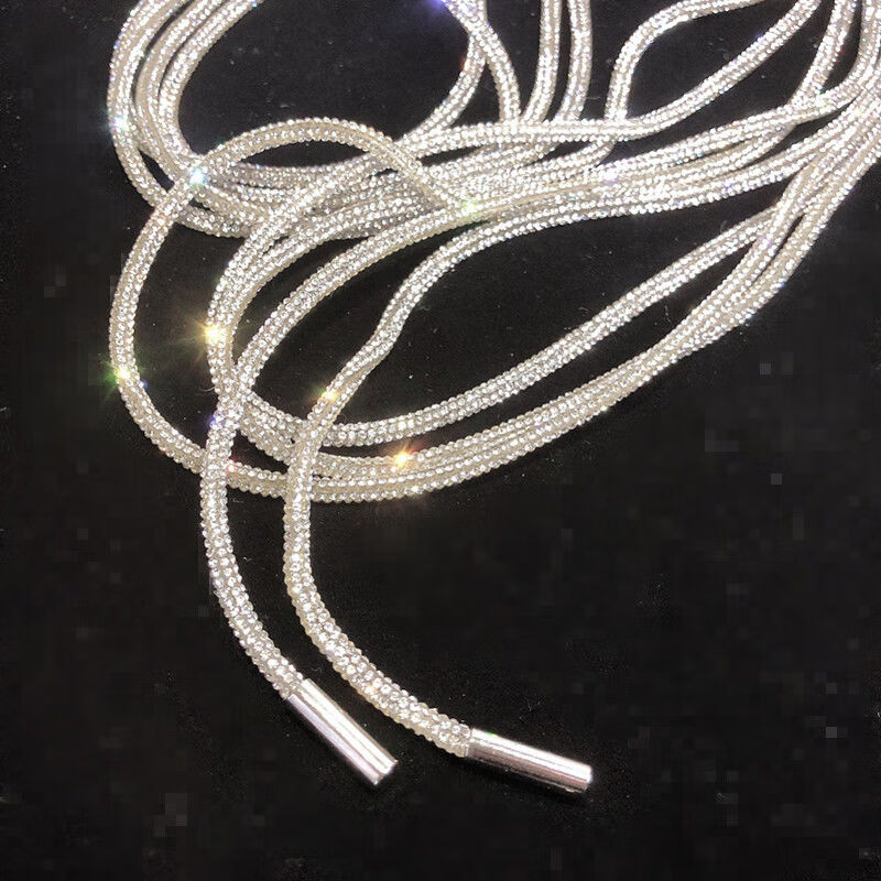 潮满钻亮钻带钻闪钻镶钻亮晶晶亮闪闪衣帽绳3mm懒人 带头一对 100cm