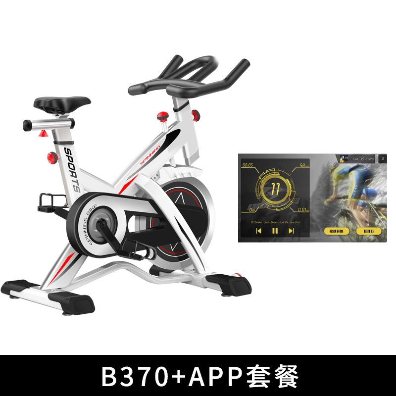 德国力雅特LIONFITNESS动感单车 商用健身器材家用室内骑行B370 白色+APP