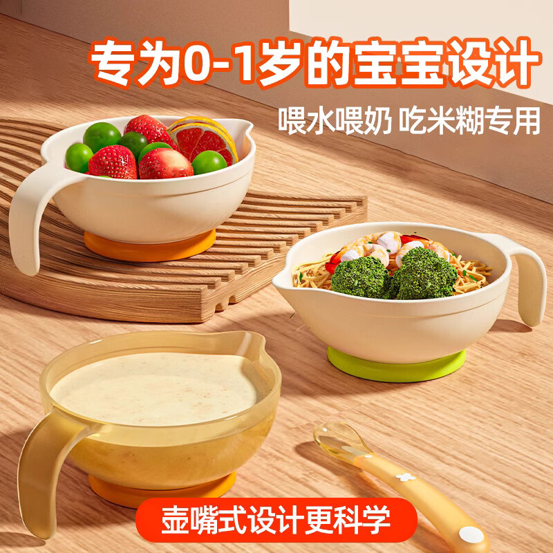 COOKSS婴儿辅食碗新生儿喂水喂奶宝宝专用吃米粉米糊碗勺套装餐具米白橙使用感如何?