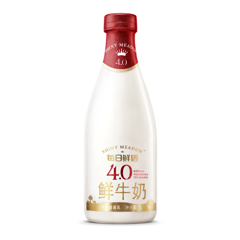 SHINY MEADOW 每日鲜语 4.0鲜牛奶 1L定期购 高品质鲜奶巴氏杀菌乳
