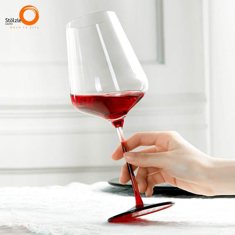 索雅特Stolzle红领结德国进口水晶勃艮第红酒杯套装家用轻奢高级感脚杯 勃艮第红酒杯冷艳红 710ml