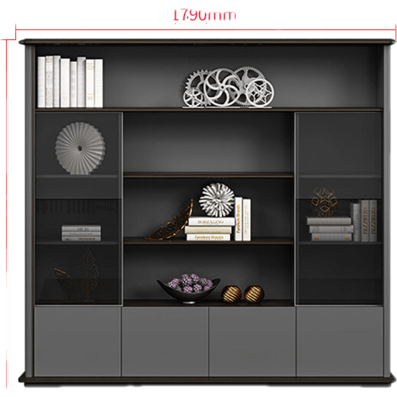 龙案 烤漆文件柜资料柜落地背柜老板桌书柜组合搭配简约现代办公室柜子 四门文件柜