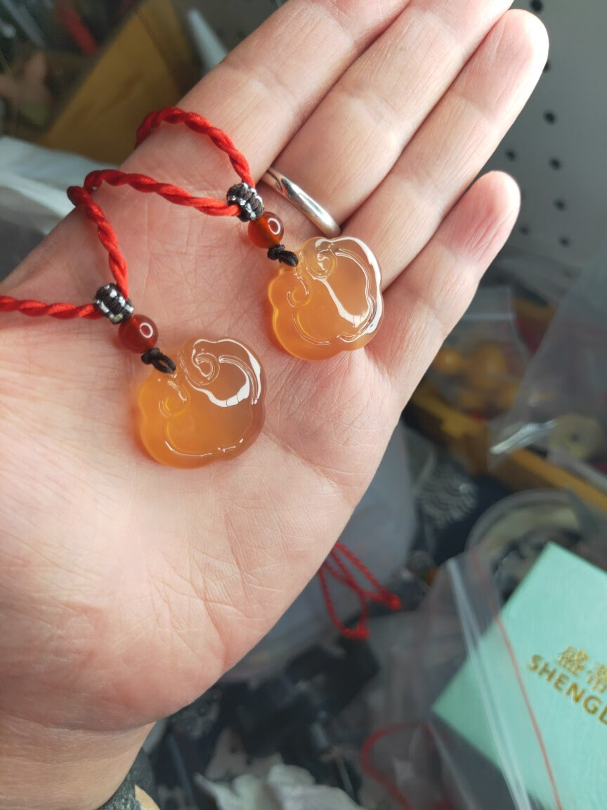 冰菲青鱼石鱼惊石如意锁吊坠手链婴儿百日礼本命年红绳纯手工定制