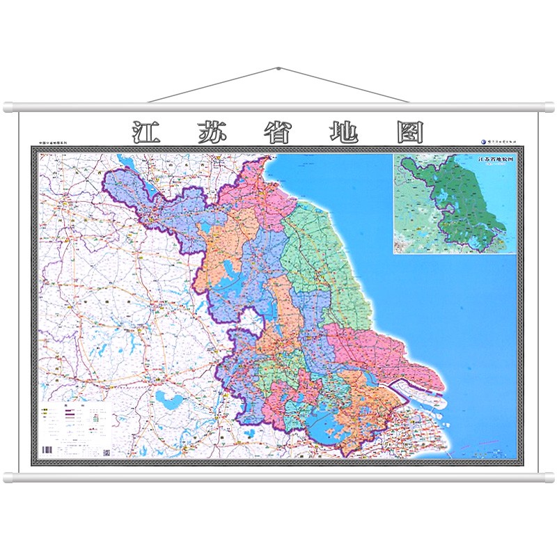 2022年 江苏省地图 1.4米*1米 高清加厚版 覆膜防水政区交通地形图