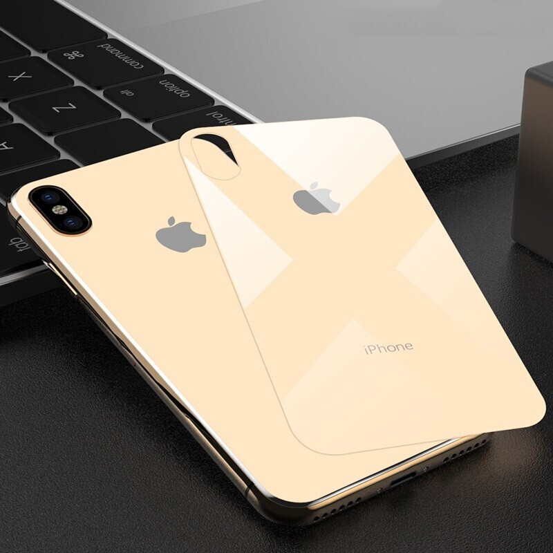 玻璃膜改色保护贴膜防刮花iphone8后盖 金色【钢化背膜】 防摔透明壳