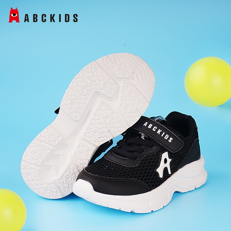 ABC KIDS童鞋男童鞋子2026夏季新款儿童运动鞋舒适透气网眼鞋中童女童跑鞋 黑色 37