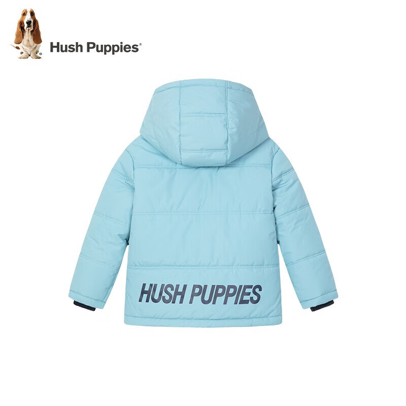 暇步士（Hush Puppies）童装儿童冬装棉服男童秋冬男大童简约时尚连帽保暖棉服 星空蓝 160cm